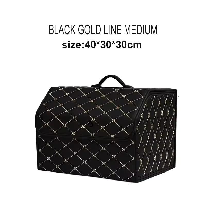 BOLTHUT™ Foldable Car Trunk Organizer — Quilted PU Leather Storage Box