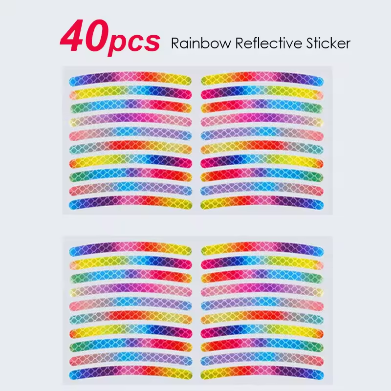 BOLTHUT™ Reflective Wheel Rim Strips — 40-Piece Glow Kit, Red