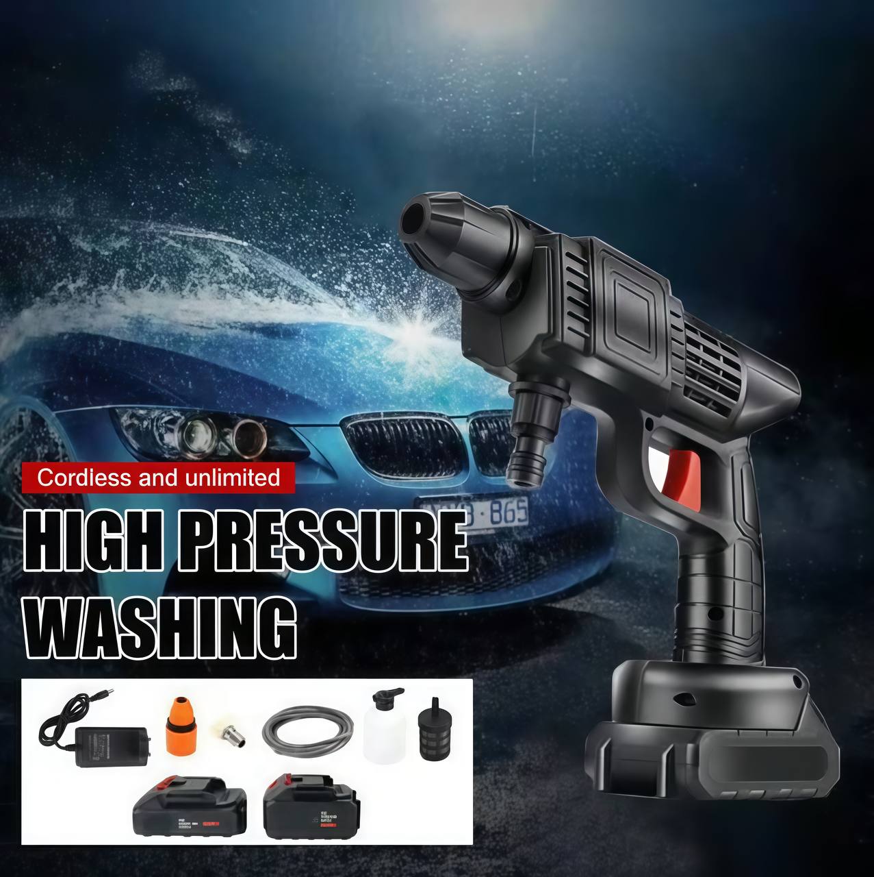 Cordless Portable High Pressure Spray Water Gun