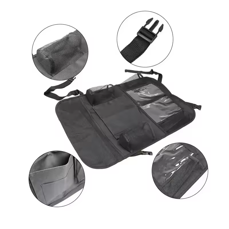 BOLTHUT™ Back Seat Organizer & Kick Mat — Tablet Holder, Multi-Pocket