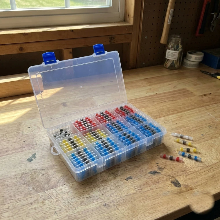 BOLTHUT solder seal connector kit open on a workbench