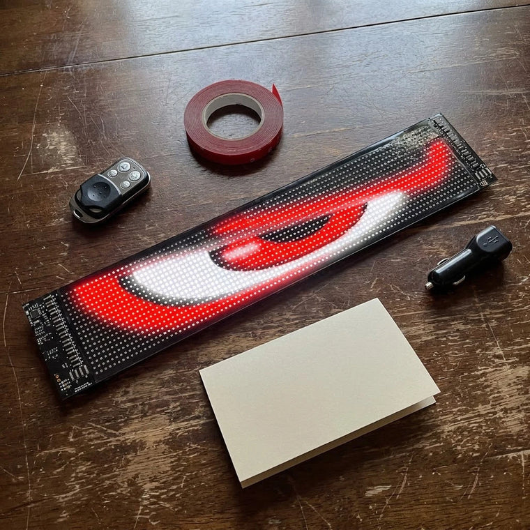 BOLTHUT LED matrix panel with remote, USB car adapter and adhesive