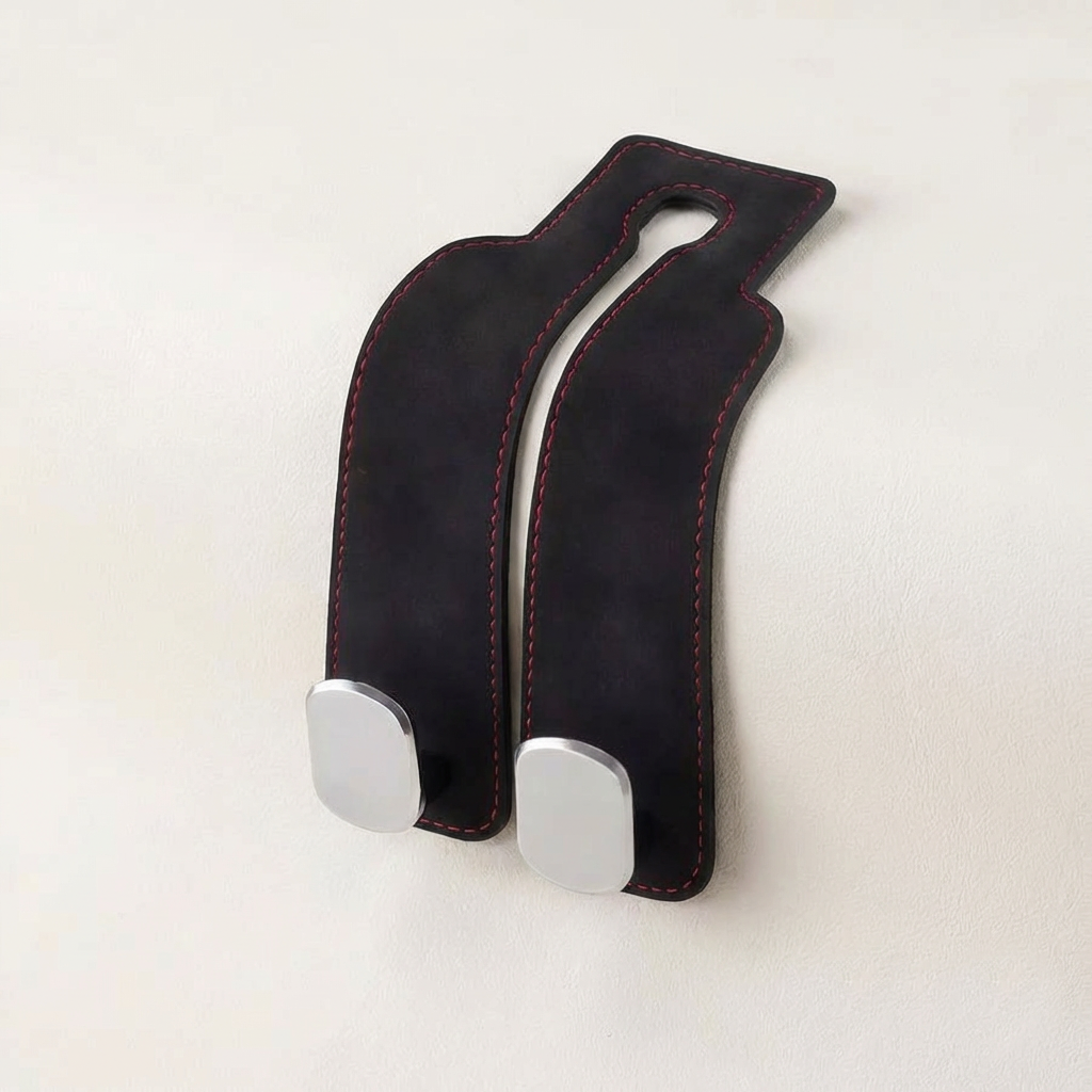 BOLTHUT Leather Car Headrest Hooks - Black - 1
