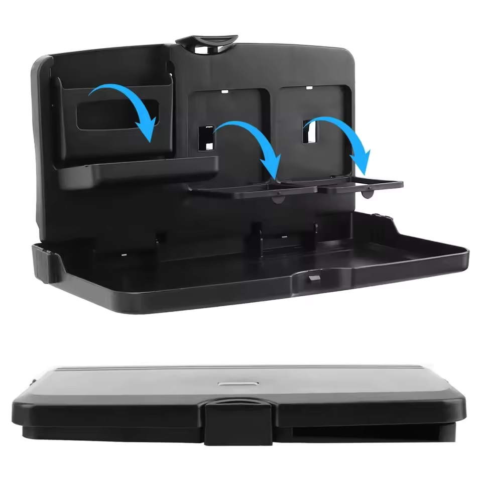 BOLTHUT™ Folding Backseat Tray Table — Cup & Phone Holder - 1