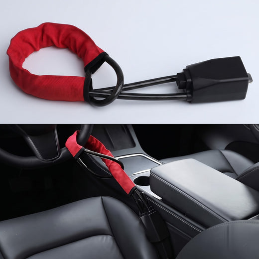 BOLTHUT™ Steering Wheel Cable Lock — Locks Wheel to Seat Belt, 2 Keys