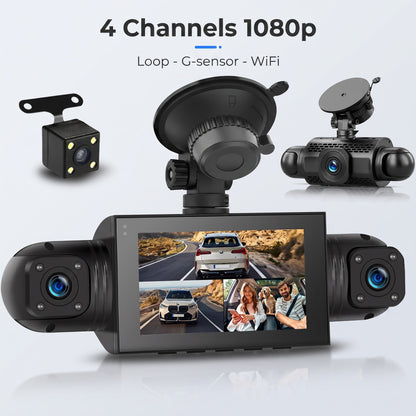 BOLTHUT™ 4-Channel Dash Cam — 360° Front, Rear & Cabin, Night Vision - 3