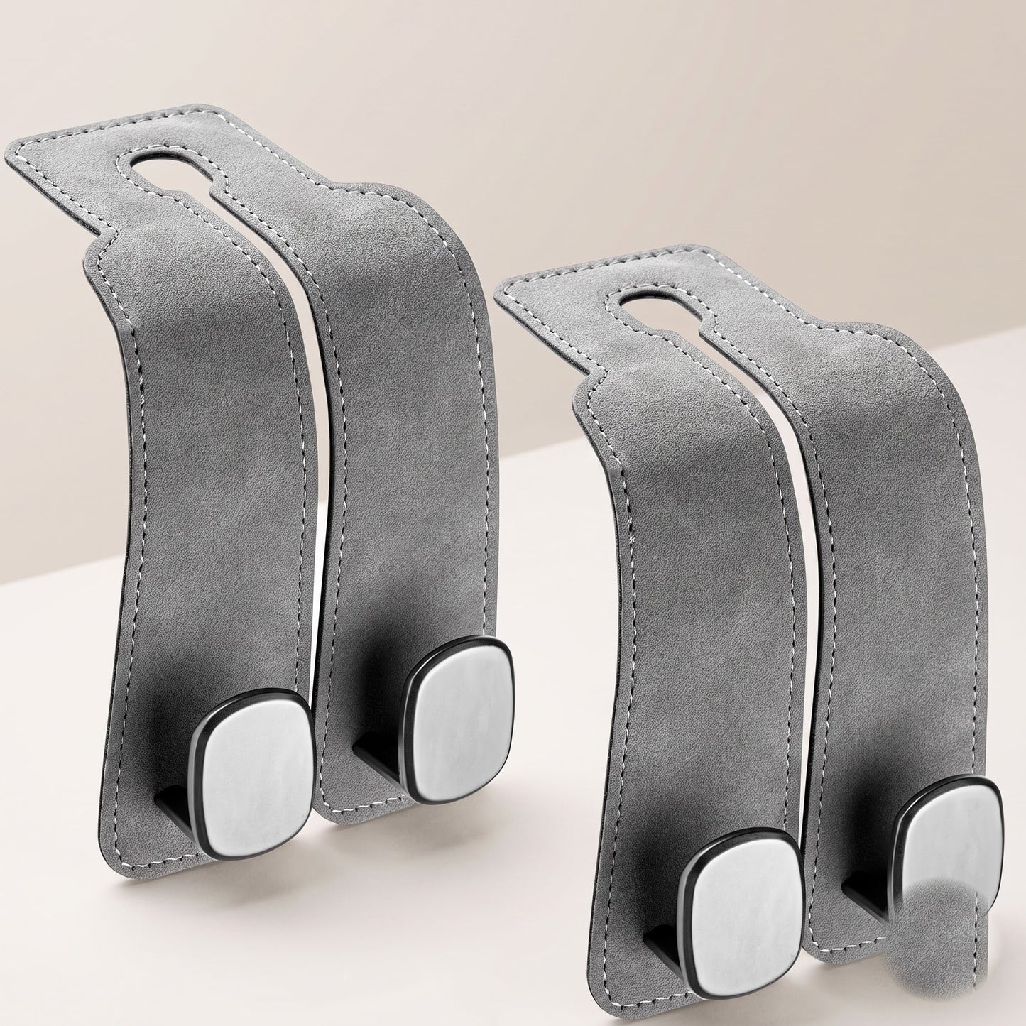 BOLTHUT Leather Car Headrest Hooks - 3