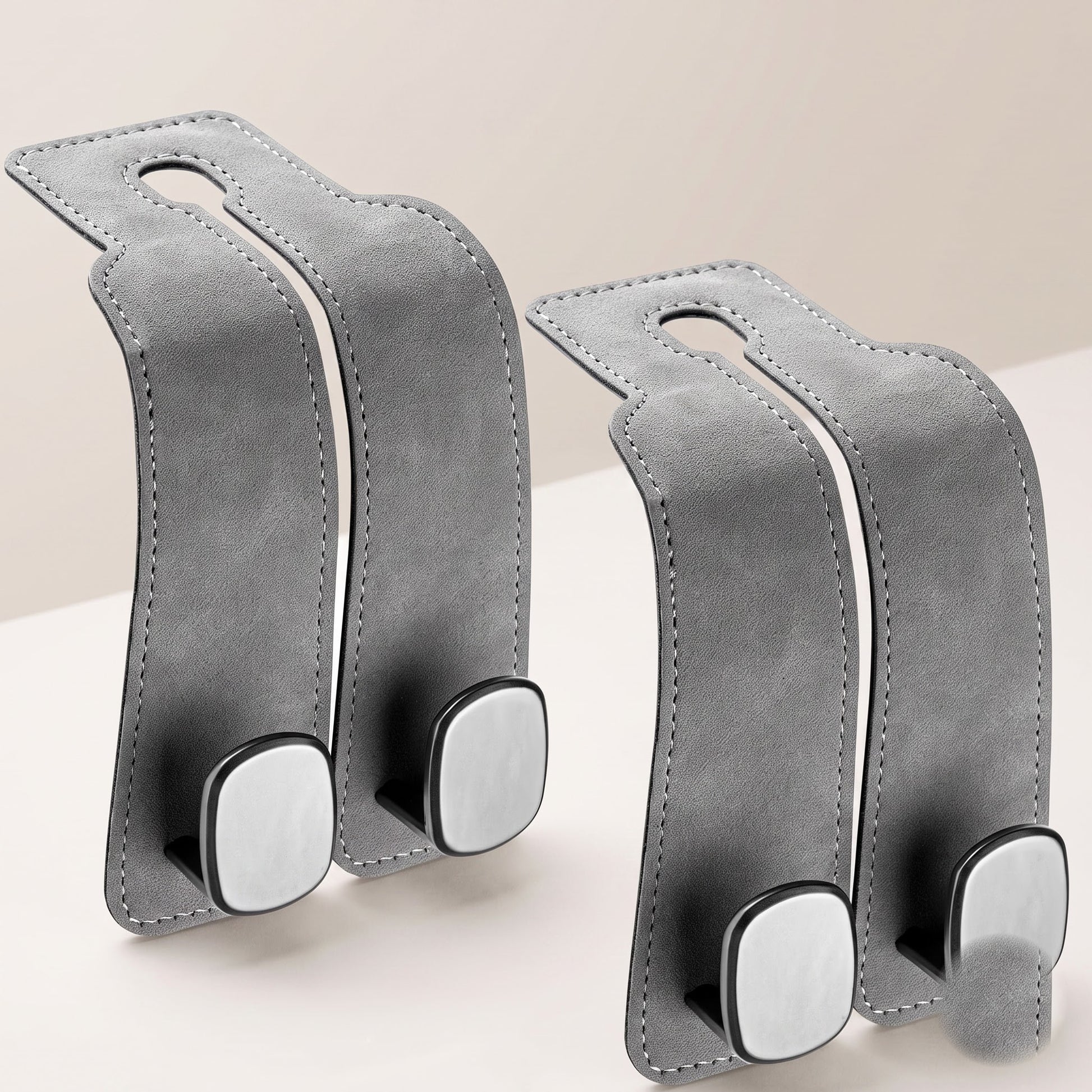 BOLTHUT Leather Car Headrest Hooks - 3