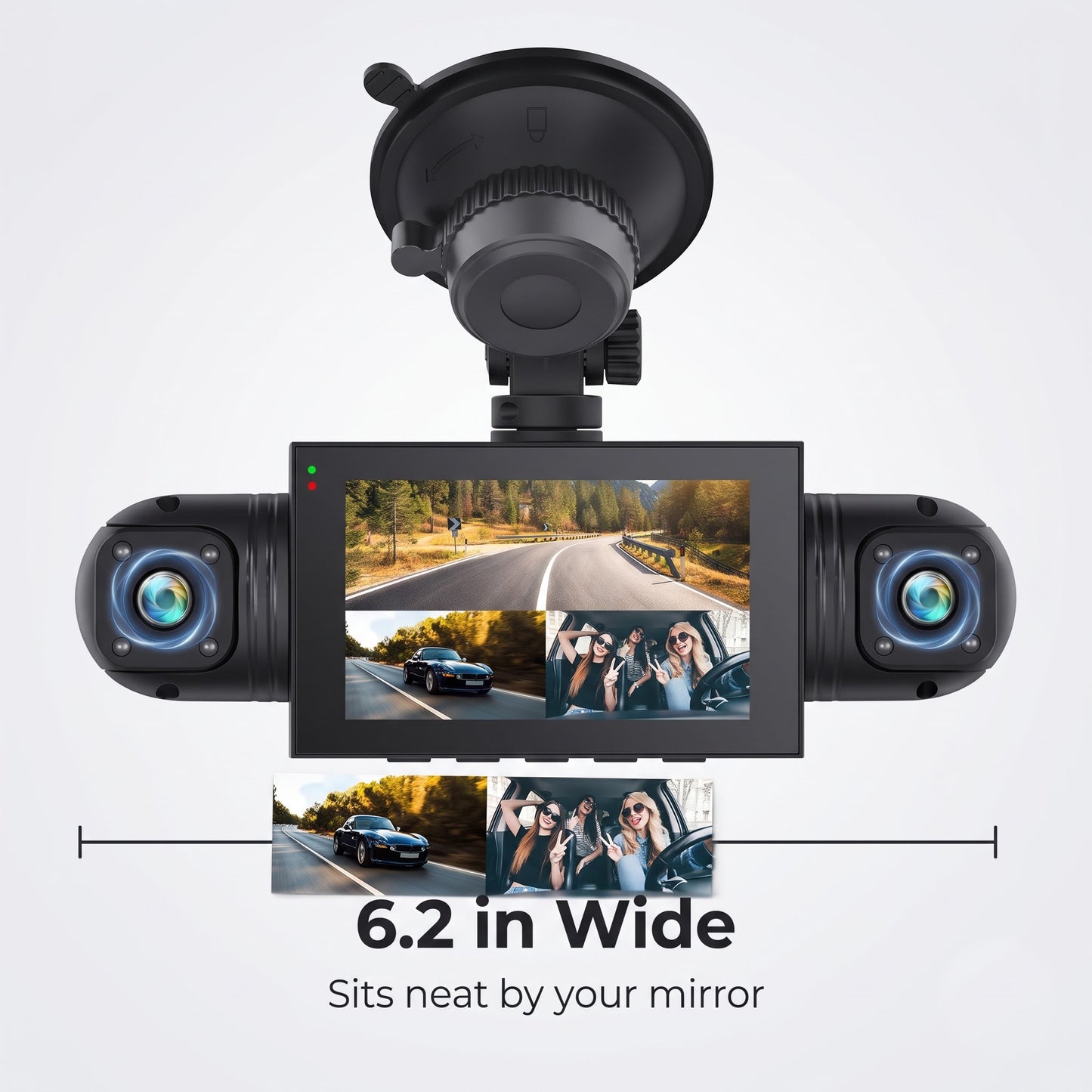 BOLTHUT™ 4-Channel Dash Cam — 360° Front, Rear & Cabin, Night Vision - 4