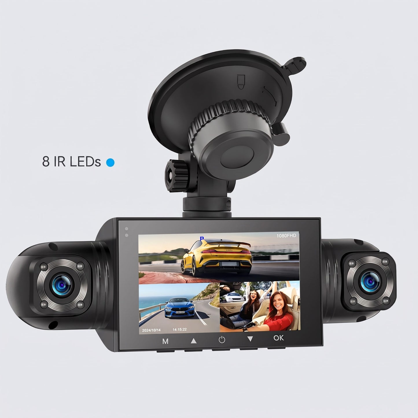 BOLTHUT™ 4-Channel Dash Cam — 360° Front, Rear & Cabin, Night Vision - 6