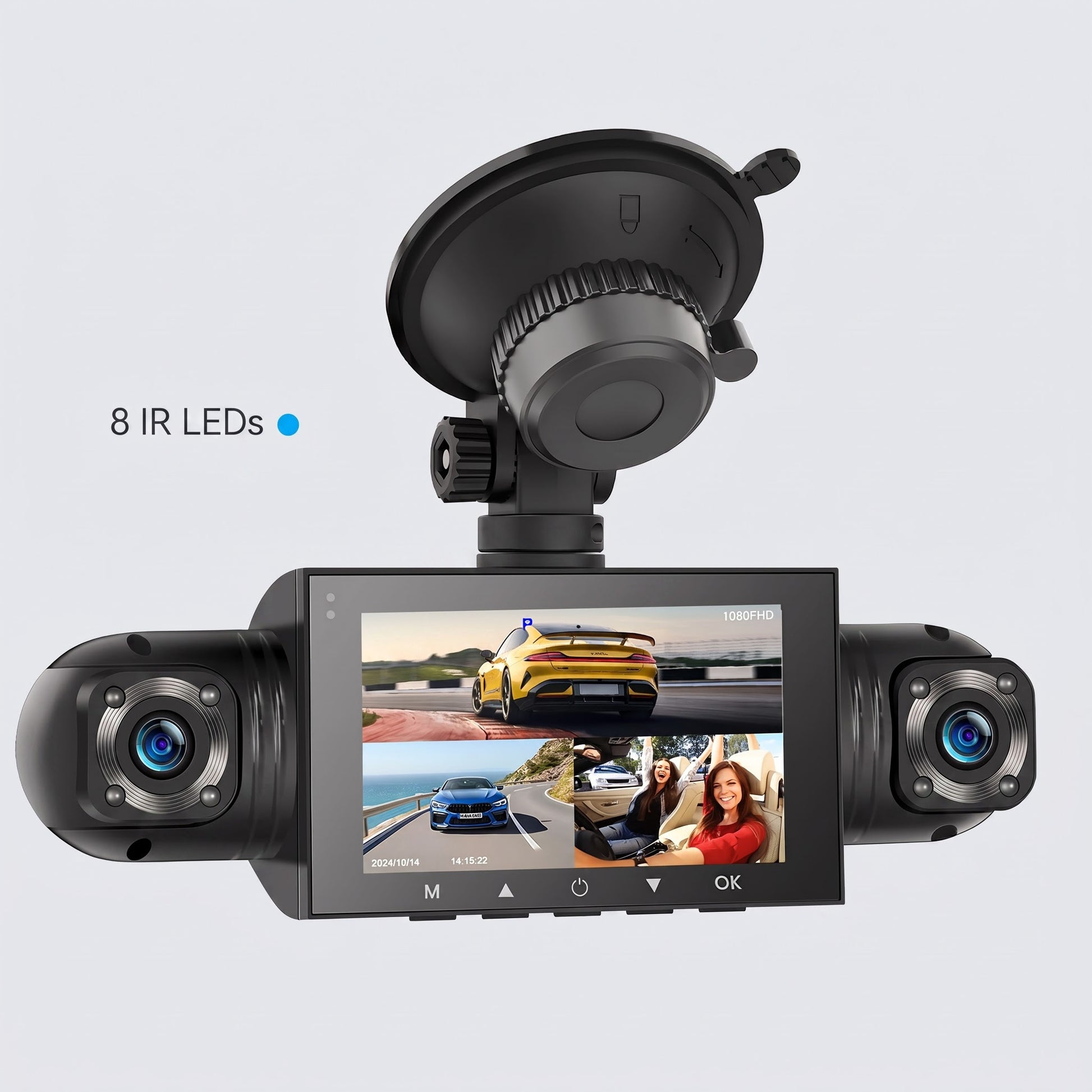 BOLTHUT™ 4-Channel Dash Cam — 360° Front, Rear & Cabin, Night Vision - 6