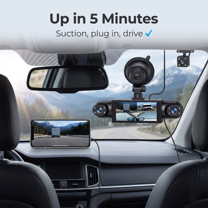 BOLTHUT™ 4-Channel Dash Cam — 360° Front, Rear & Cabin, Night Vision - 8