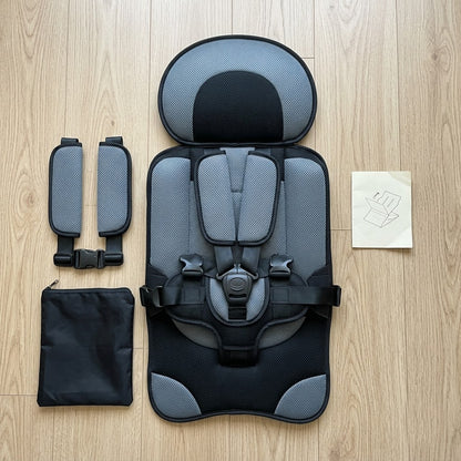 What's in the box: seat, harness straps, buckle and carry pouch