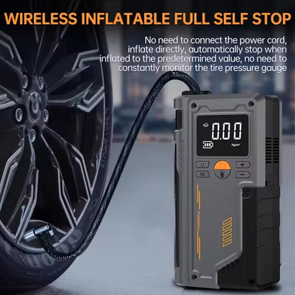 Multi-function tire inflator and jump starter