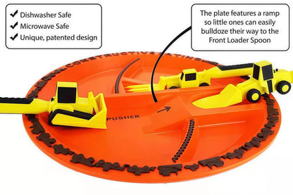 ExcavaBite Kids' Construction Plate and Utensil Set
