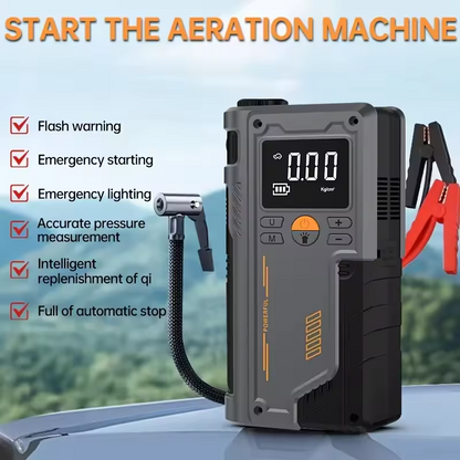 Multi-function tire inflator and jump starter