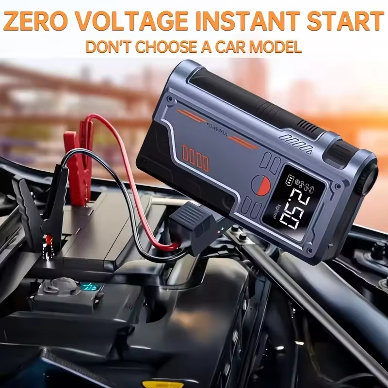 Multi-function tire inflator and jump starter