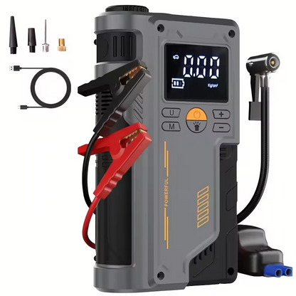 Multi-function tire inflator and jump starter