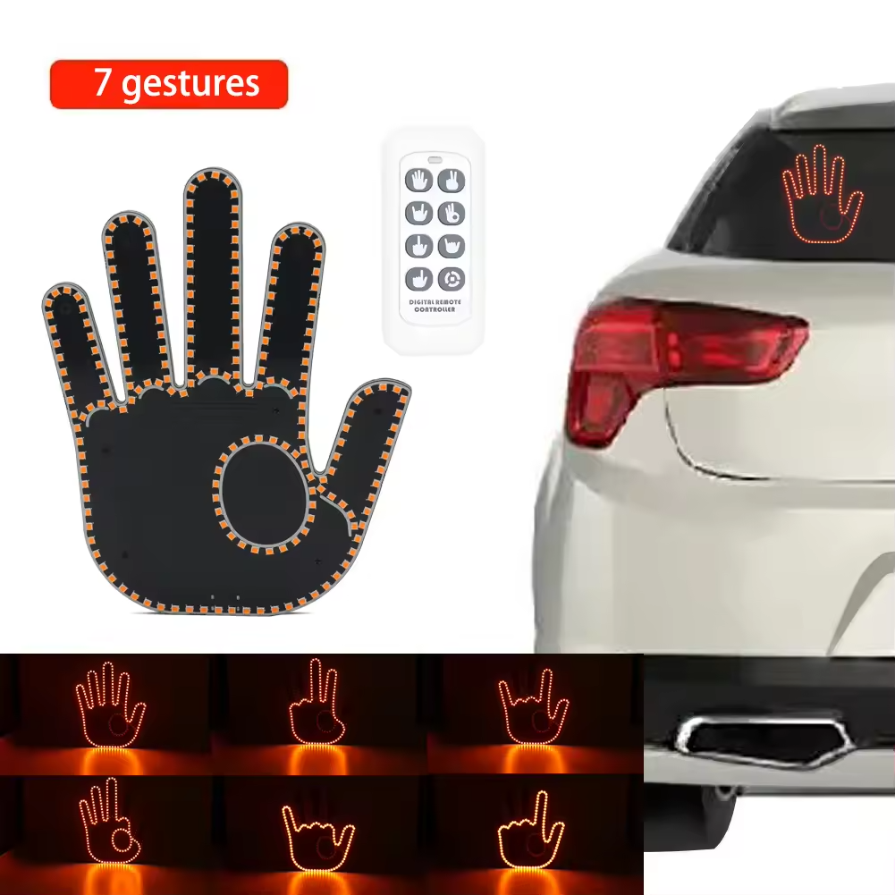 New 7 Fun Gesture LED Lighted Finger