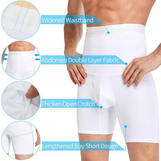 Men's High Waist Shapewear Boxer Briefs