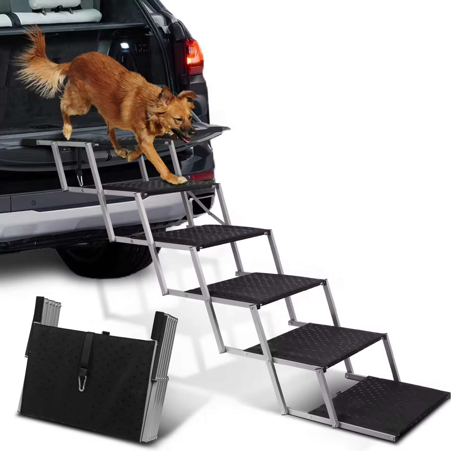 Adjustable Foldable Dog Stairs Set