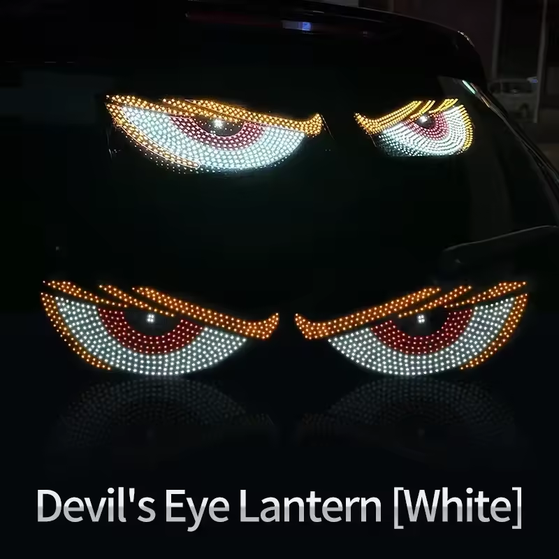Car LED Devil's Eyes Front Rear Window Expression Light