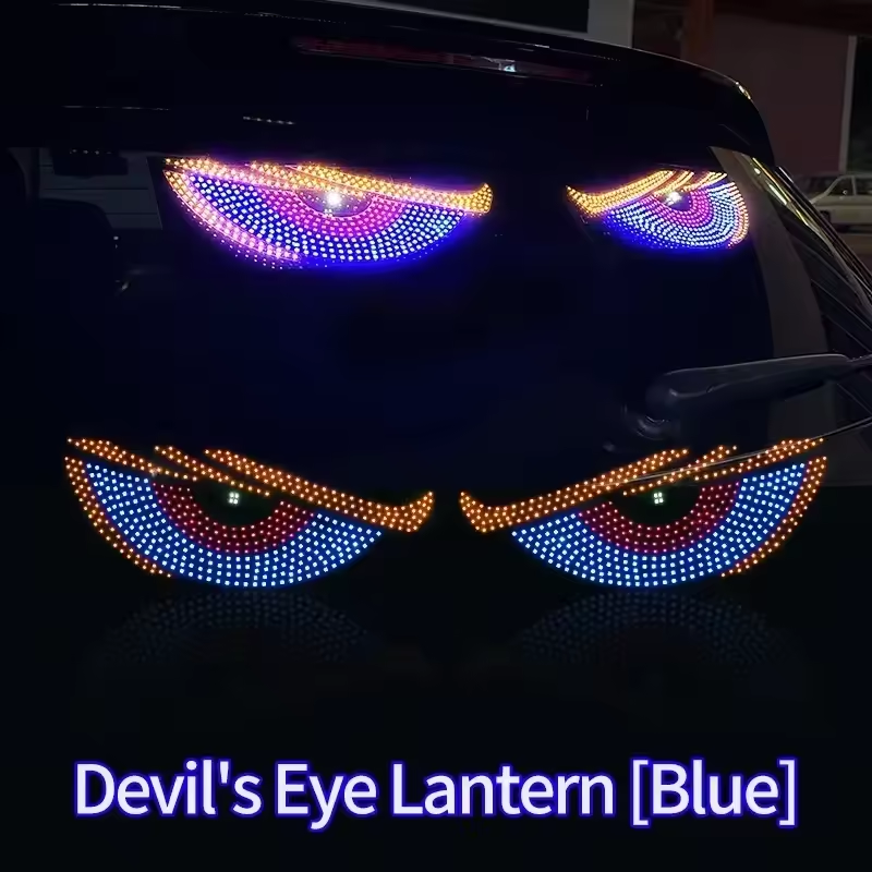 Car LED Devil's Eyes Front Rear Window Expression Light