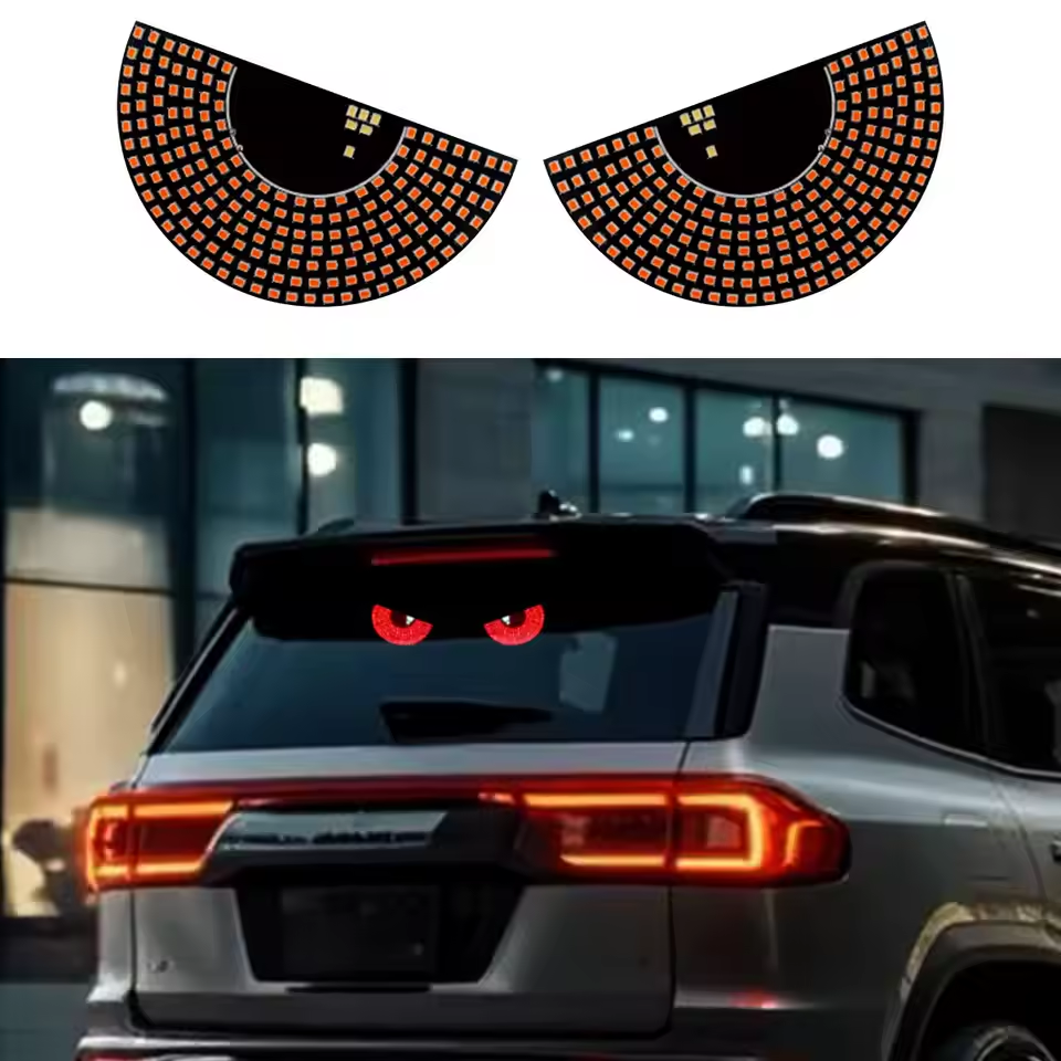 Car LED Devil's Eyes Front Rear Window Expression Light
