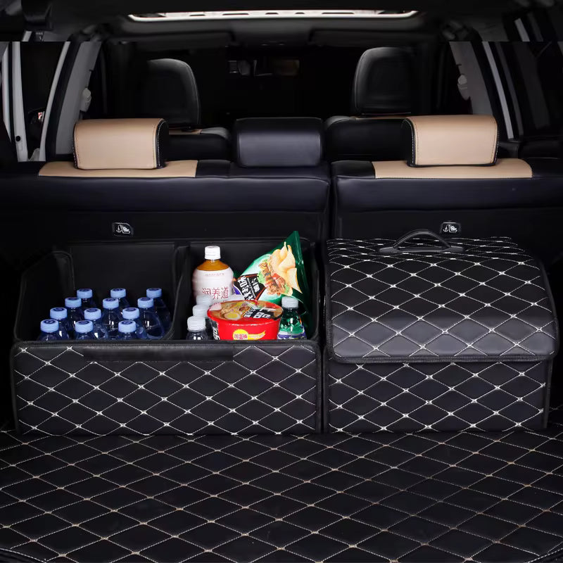 Space-saving storage box for the car trunk