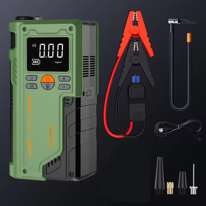 Multi-function tire inflator and jump starter