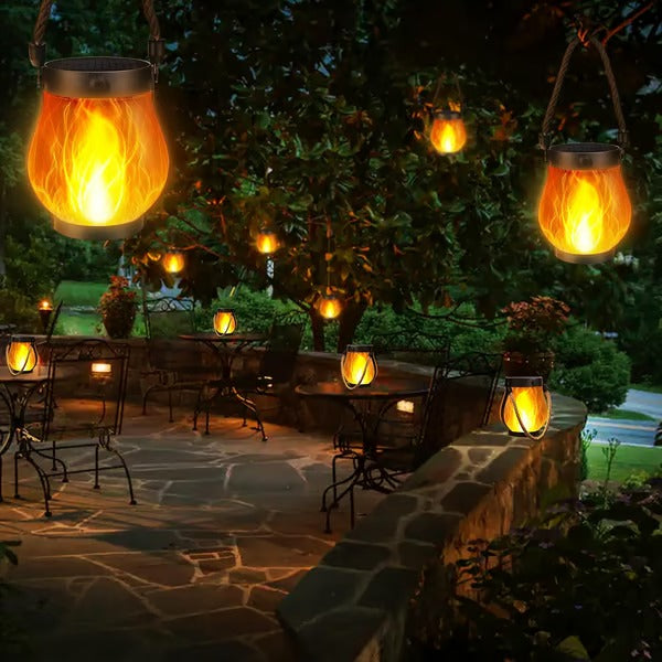 Flickering Flame Solar Lantern Light