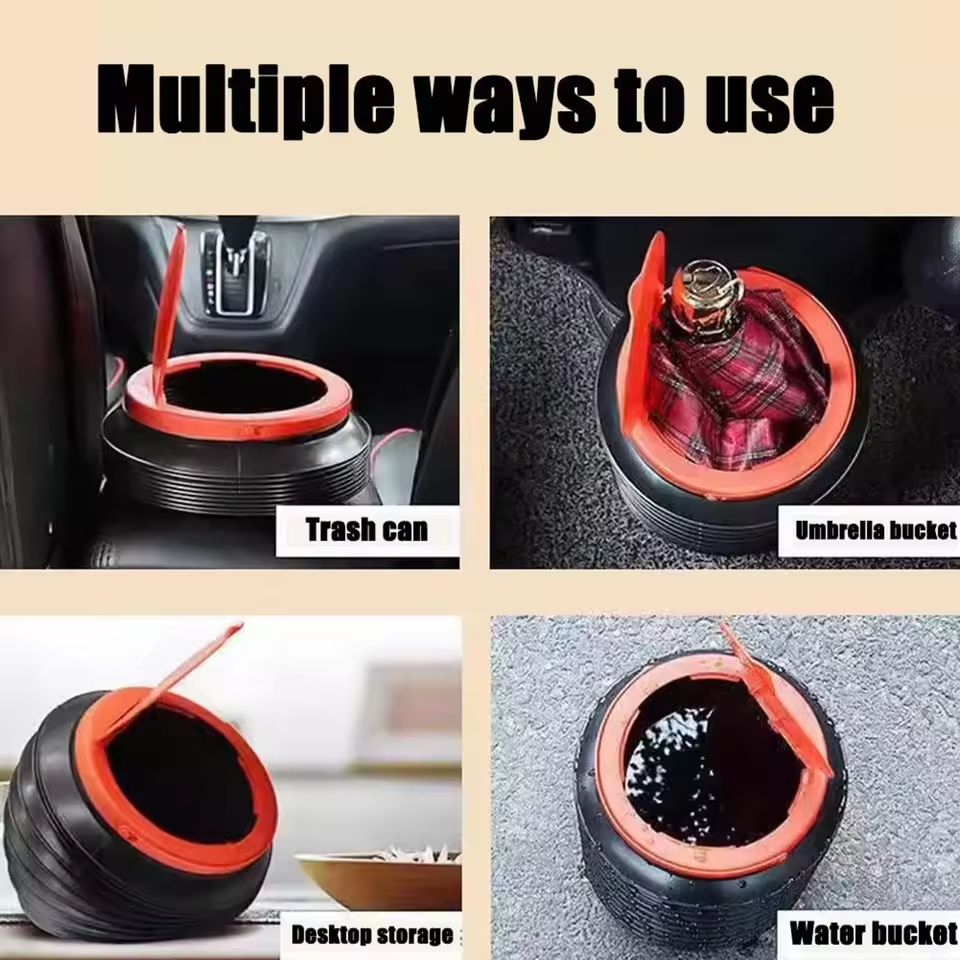 Portable Car Trash Can Storage Bin