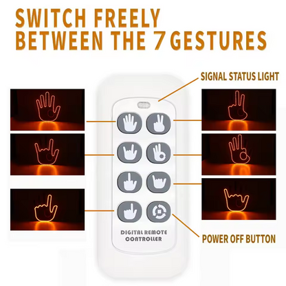 New 7 Fun Gesture LED Lighted Finger