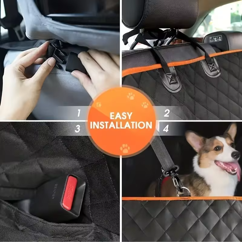 Waterproof Dog Car Seat Cover with Hard Bottom