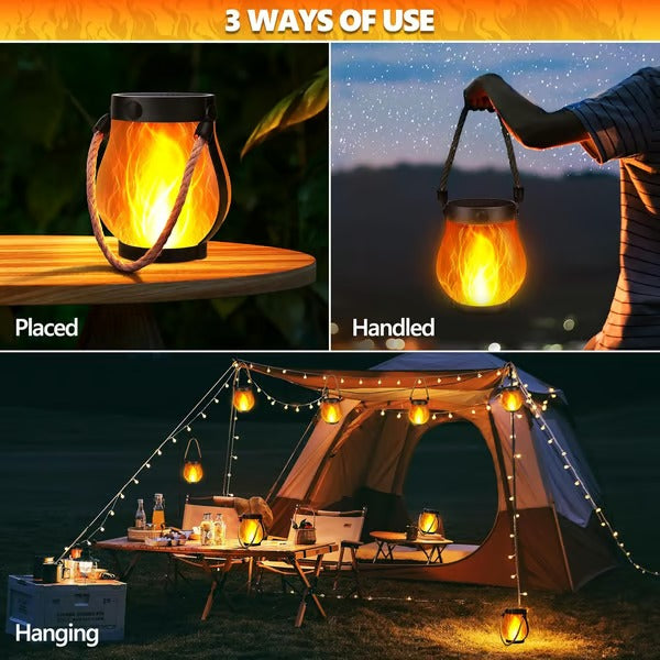 Flickering Flame Solar Lantern Light