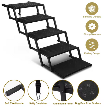 Adjustable Foldable Dog Stairs Set