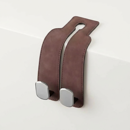 BOLTHUT™ Leather Car Headrest Hooks — Back-Seat Bag Hangers