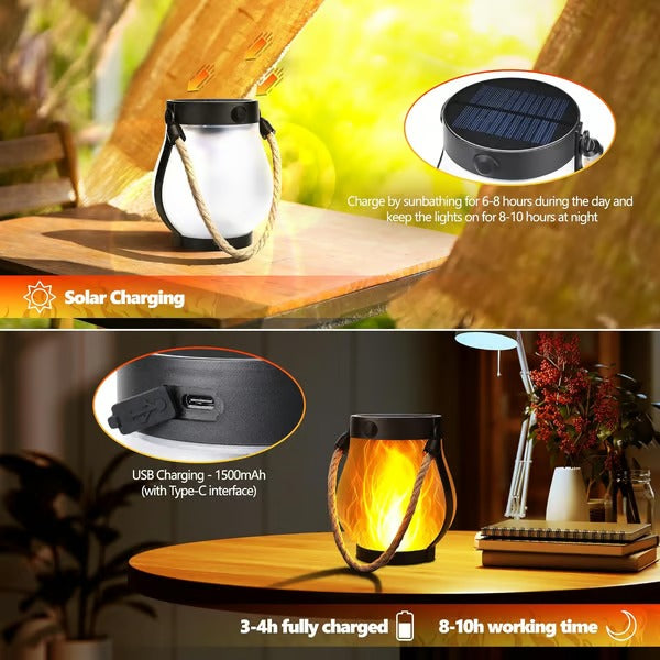 Flickering Flame Solar Lantern Light
