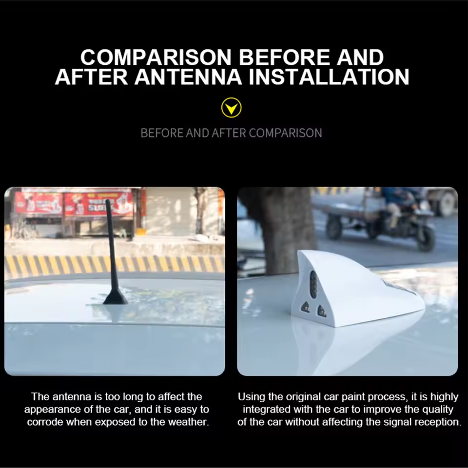 Solar Power LED Shark Fin Car Roof Antenna