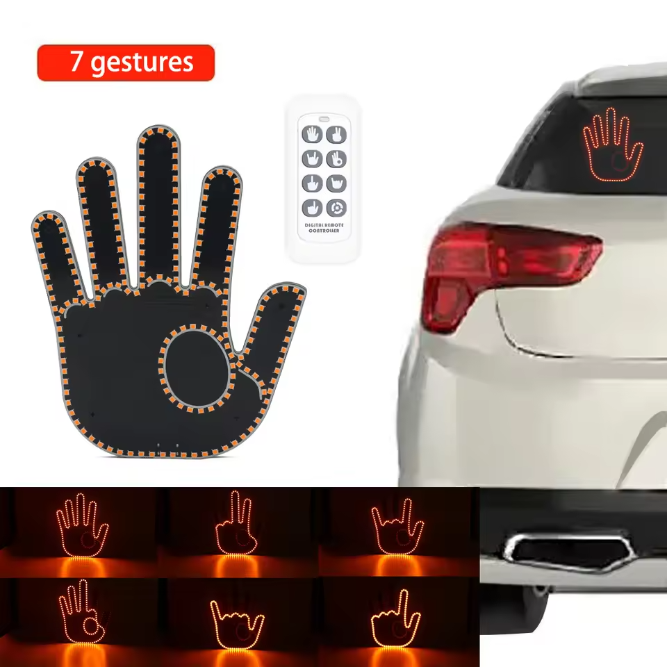 New 7 Fun Gesture LED Lighted Finger
