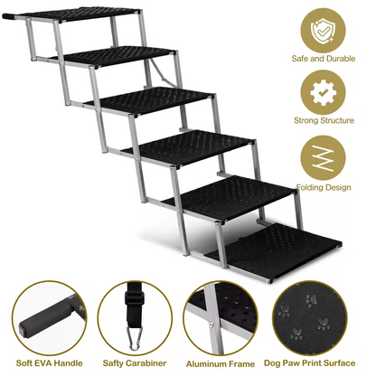 Adjustable Foldable Dog Stairs Set