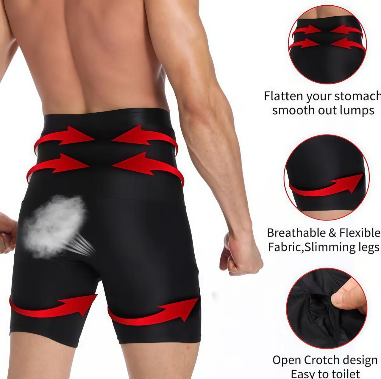 Men's High Waist Shapewear Boxer Briefs