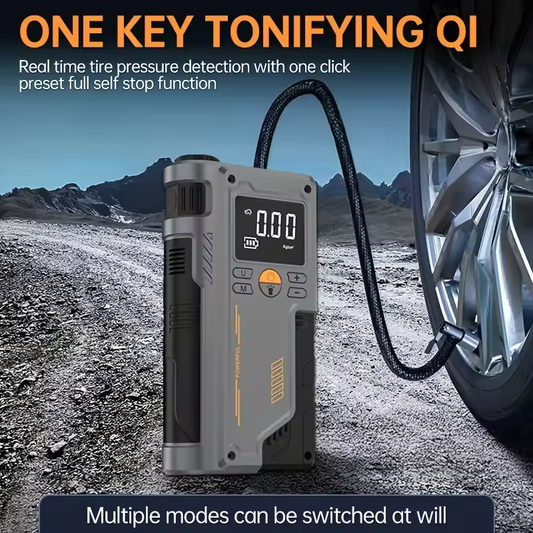 Multi-function tire inflator and jump starter