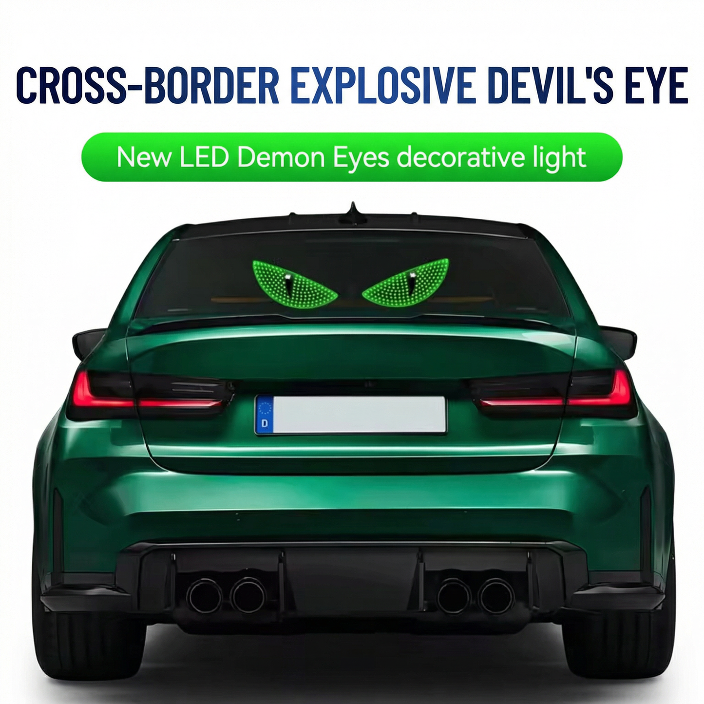 Car LED Devil's Eyes Front Rear Window Expression Light