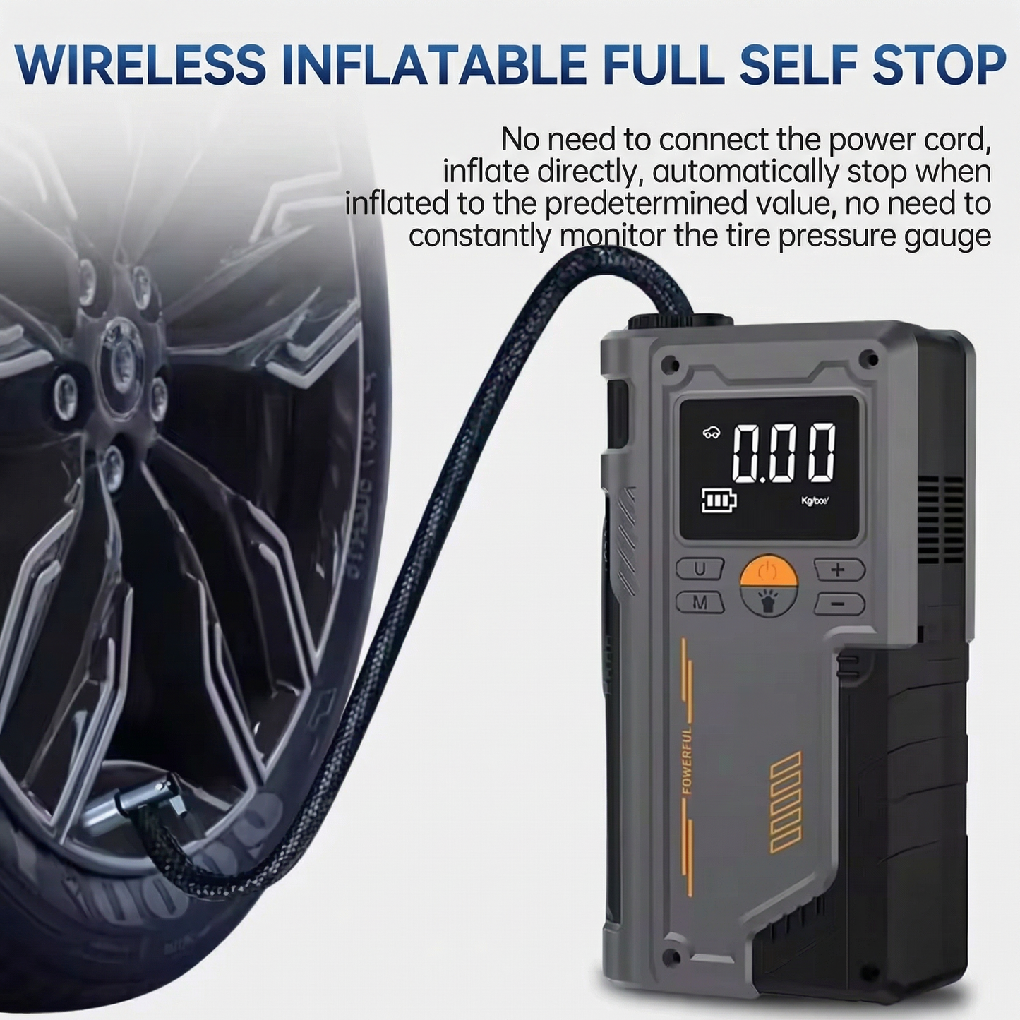 Multi-function tire inflator and jump starter