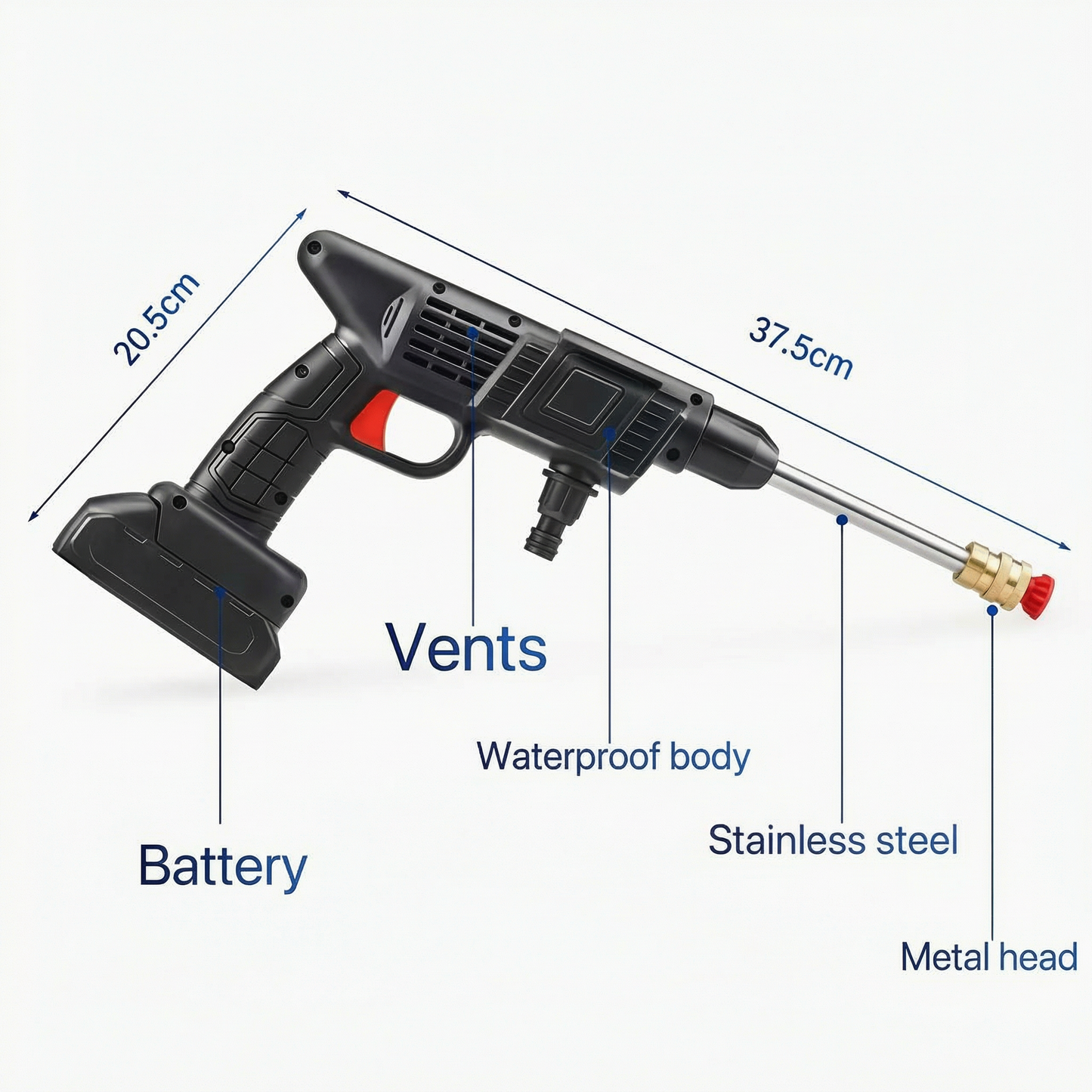 Cordless Portable High Pressure Spray Water Gun