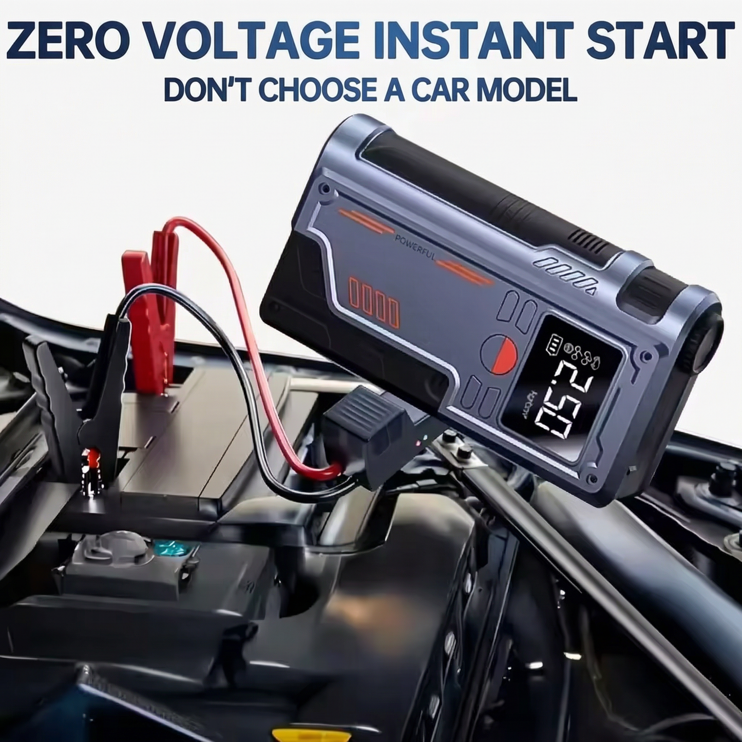 Multi-function tire inflator and jump starter