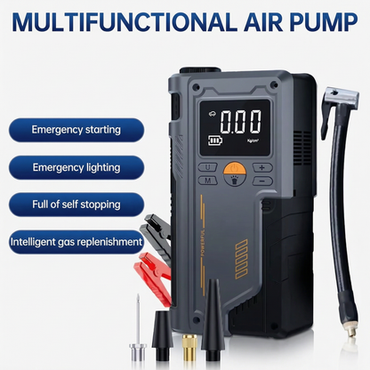 Multi-function tire inflator and jump starter