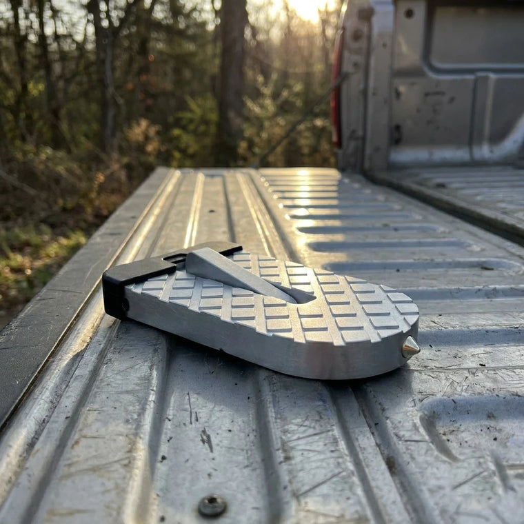 BOLTHUT branded car door step resting on a tailgate