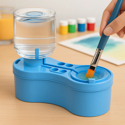 Painting Mat Non-stick Silicone Art Mat with Washing Cup Kids DIY Graffiti Drawing Clay Board with Brush Holder for Artist